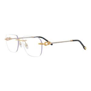 Fred Womens Square/Rectangle Gold Gold Transparent Fashion Designer Eyewear